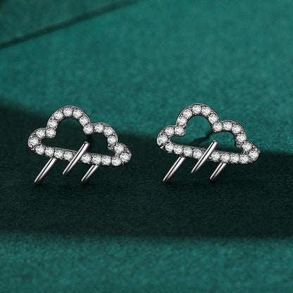 S925 Silver Kitten Star Diamond Earrings