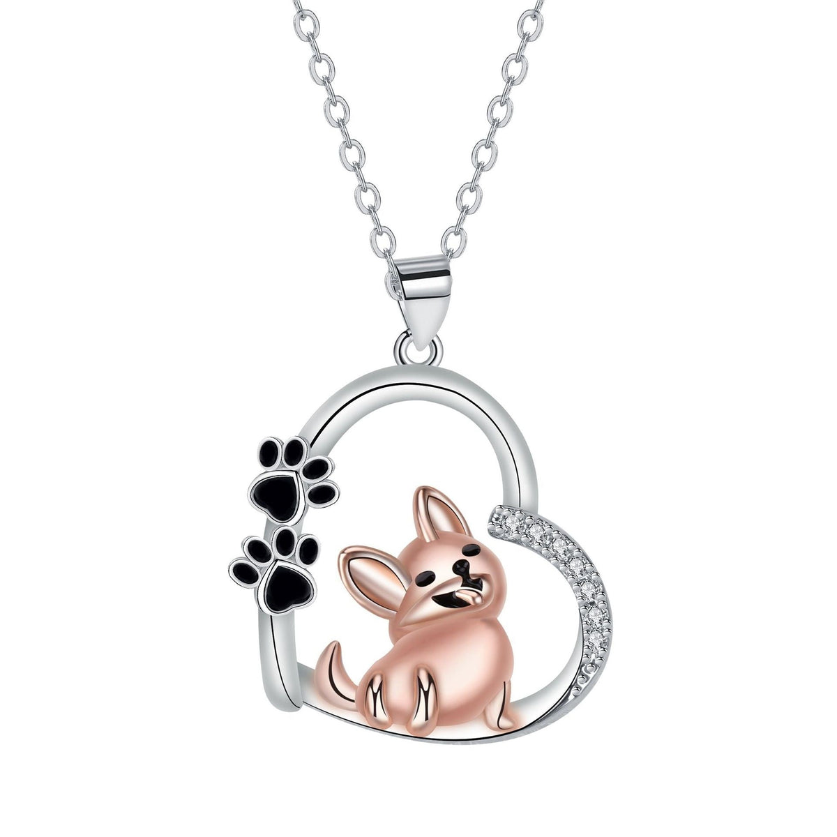 Lovely Heart-shaped Design Pet Dog Pendant Necklace Personality