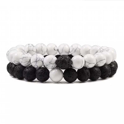 Natural Volcanic Stone White Pine Red Pine Tiger Eye Beaded Set