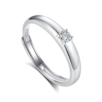 S925 Silver Adjustable Ring For Couples