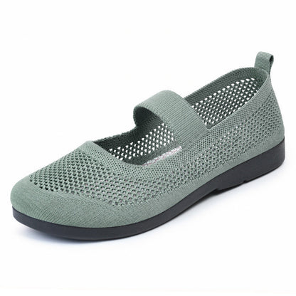 Breathable Woven Women's Casual Shoes - Lightweight Hollow Out Summer Mom Shoes with Soft PVC Sole (Black/Gray/Cyan/Apricot, Sizes 35-41)