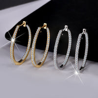 New Women's Circle Large Earrings S925 Sterling Silver