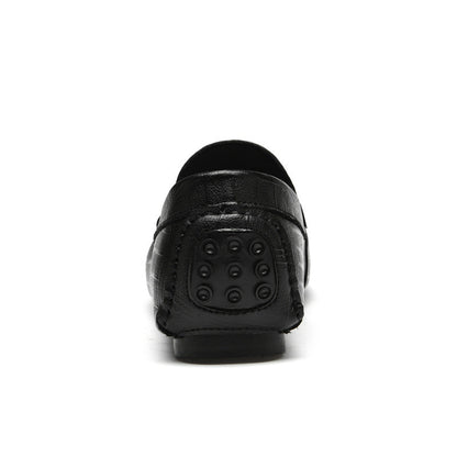 Summer New Leather Shoes Cowhide Gommino Increased 6CM Leisure