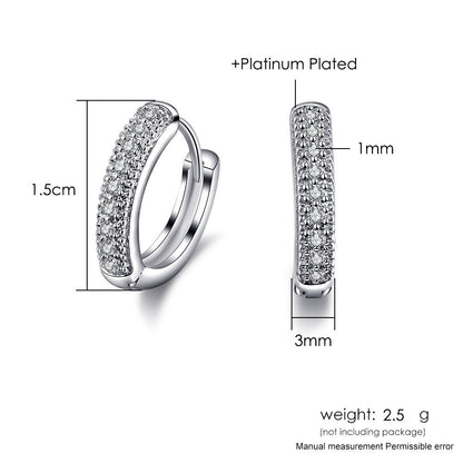 Vintage Earrings 3A Zircon White Gold Plated