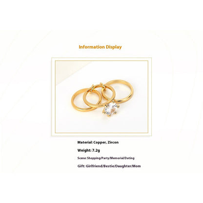 Diamond Ins Fashion Personality European And American Zircon Non-fading Ring