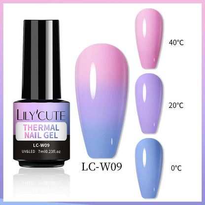 Temperature Change Glitter UV Polish Three-section Color Change