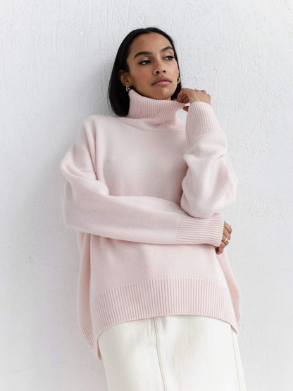 Winter Turtleneck Sweater Ins Solid Color Long Sleeve Pullover Top Women's Clothing