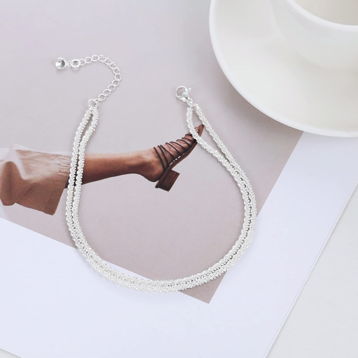 Fashion Trend Sparkling Foot Ornaments Double Layer