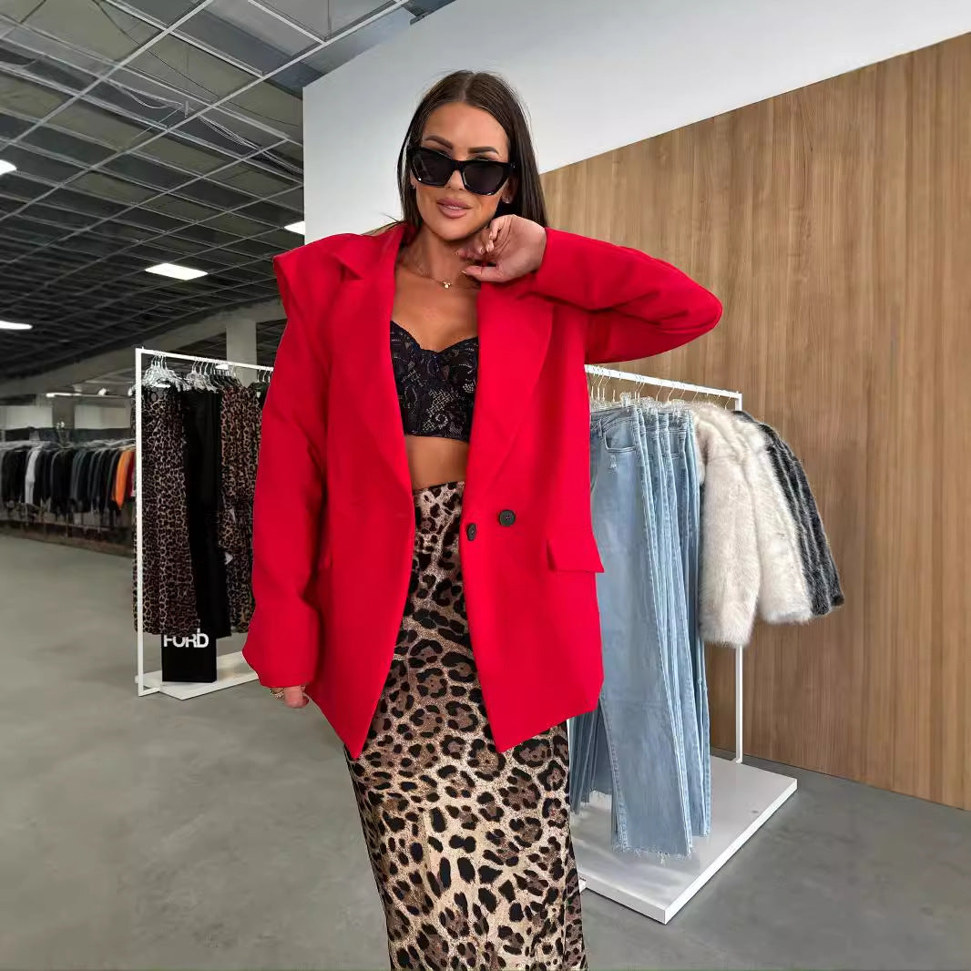 Solid Color Fashion Casual Small Suit Coat For Women