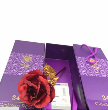 24K Gold Foil Purple Rose - Mother's Day Gift