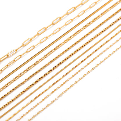 Stainless Steel Vacuum Vapor Plating 18K Gold Color Protection Lip Chain Accessories