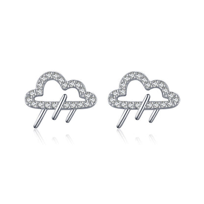 S925 Silver Kitten Star Diamond Earrings