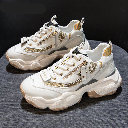 Women’s Sequin Chunky Sole Sneakers (Dad Shoes)