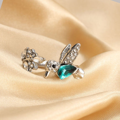 Hummingbird Jewelry Set Silver Plated Chain Necklace Stud
