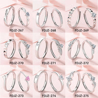 S925 Silver Adjustable Ring For Couples