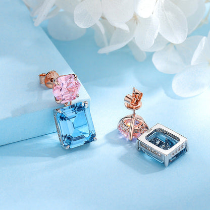 S925 Silver Pagoda Sapphire Earrings