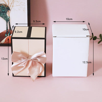 Mother's Day Gift Double Door Bear Rose Preserved Fresh Flower Jewelry Box