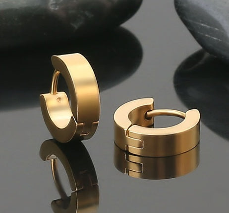 Simple Electroplated Stainless Steel Earrings