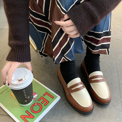 Vintage Slip-On Leather Shoes for Women