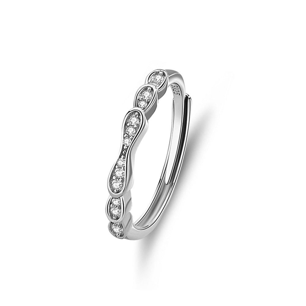 S925 Silver Adjustable Ring For Couples
