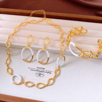 Hollow Bracelet Necklace And Earrings Suite