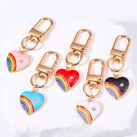 Rainbow Love Metal Keychains Handbag Ornaments