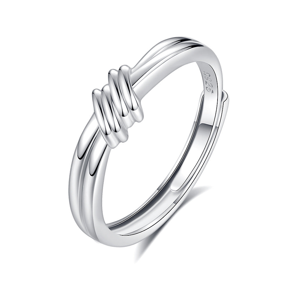 S925 Silver Adjustable Ring For Couples