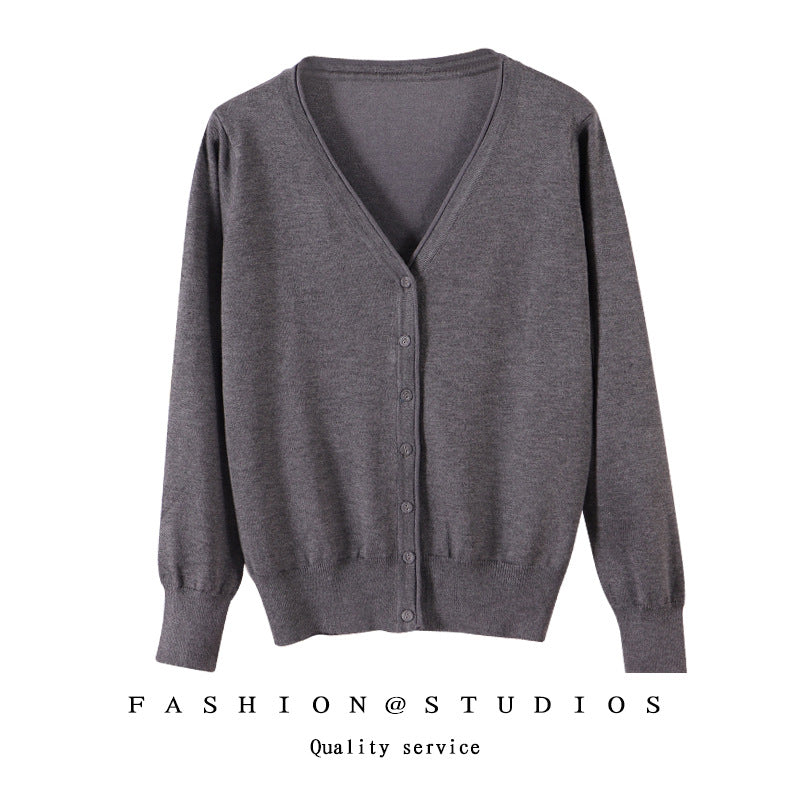 Women's Slim-fit SpringAutumn Plus-size Knitted Cardigan