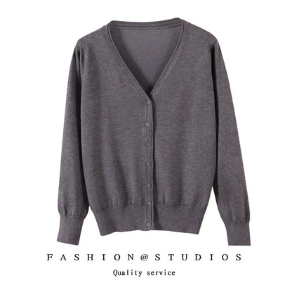 Women's Slim-fit SpringAutumn Plus-size Knitted Cardigan