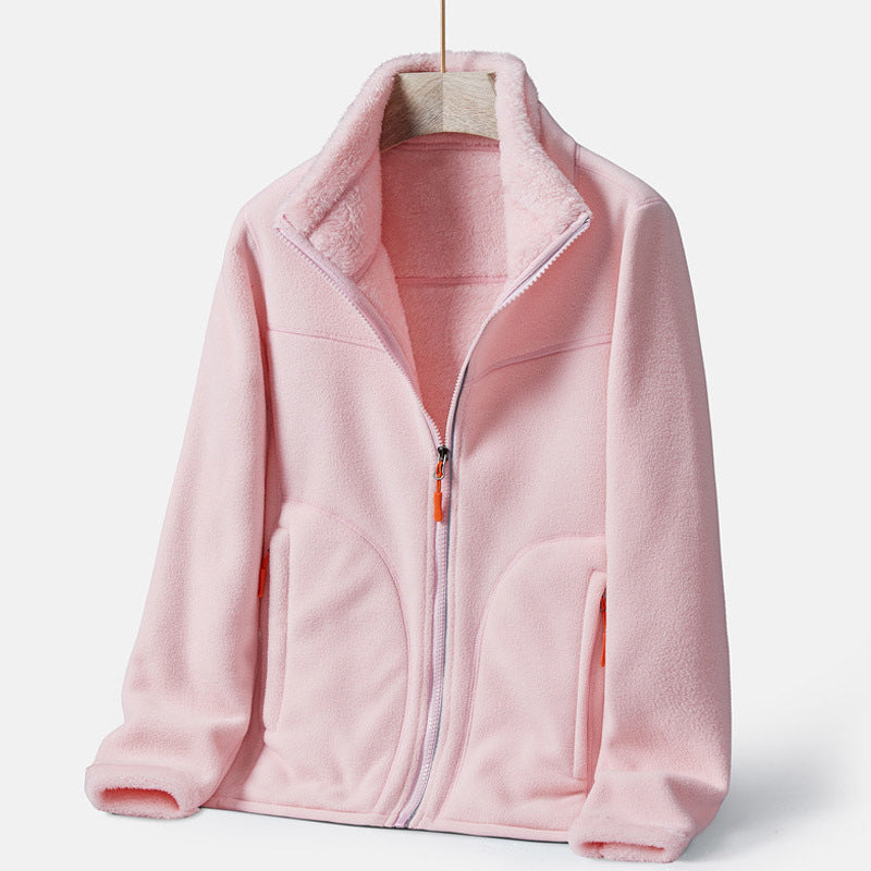Double-sided Polar Fleece Outdoor Thick Warm Sweater Coat