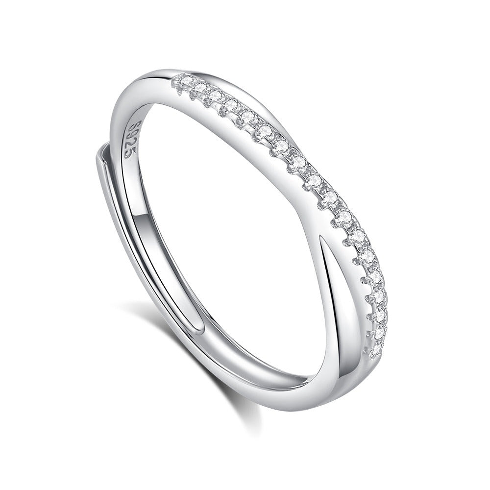 S925 Silver Adjustable Ring For Couples