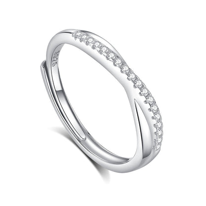 S925 Silver Adjustable Ring For Couples