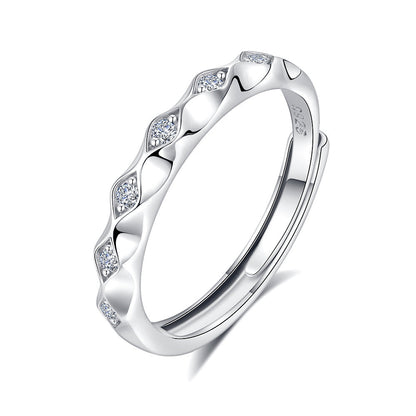 S925 Silver Adjustable Ring For Couples