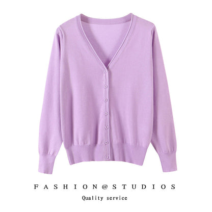 Women's Slim-fit SpringAutumn Plus-size Knitted Cardigan