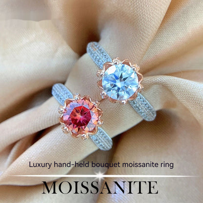 S925 Sterling Silver Moissanite Ring