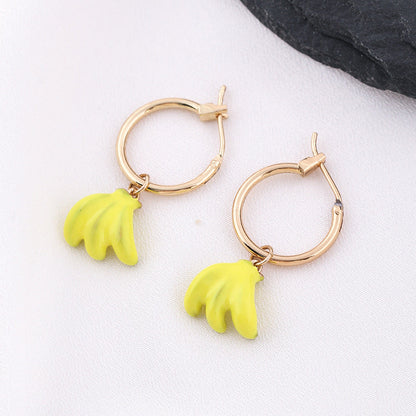Fruit Banana Earrings S925 Silver Post