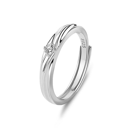 S925 Silver Adjustable Ring For Couples