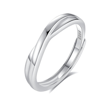 S925 Silver Adjustable Ring For Couples