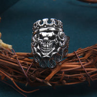 S925 Sterling Silver Men's Skull Ring