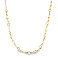 Clear CZ Stone Shape Mix Charm Necklace (I503)(H148)