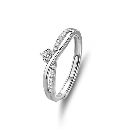 S925 Silver Adjustable Ring For Couples