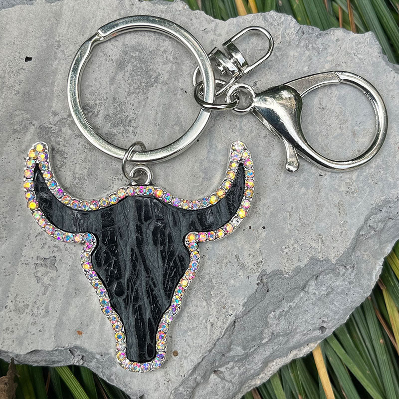 Retro Embossing Western Style Handbag Pendant Keychain