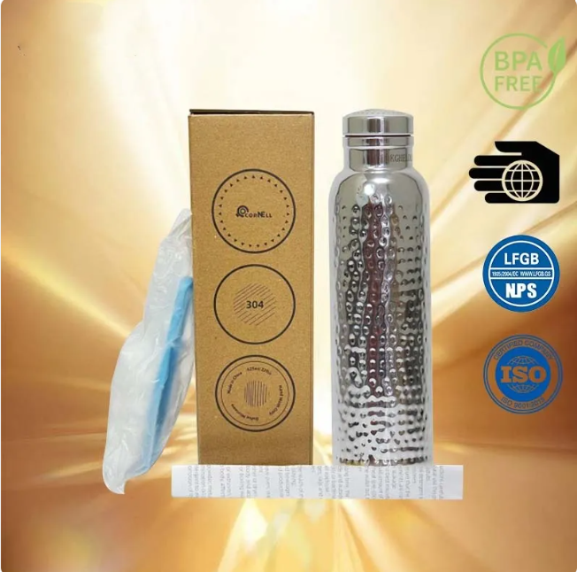 Electroplated Gold Textured Sports Water Bottle