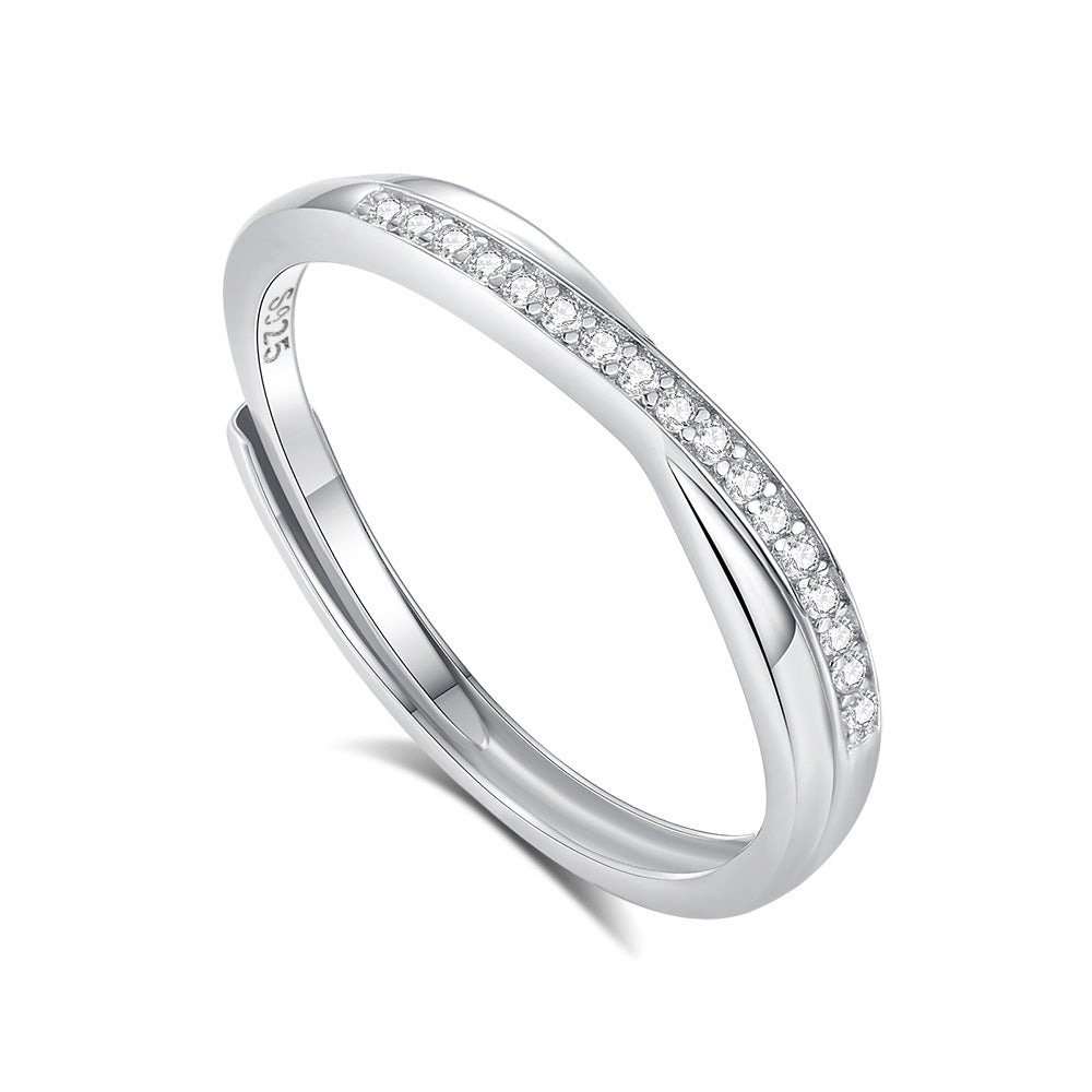 S925 Silver Adjustable Ring For Couples