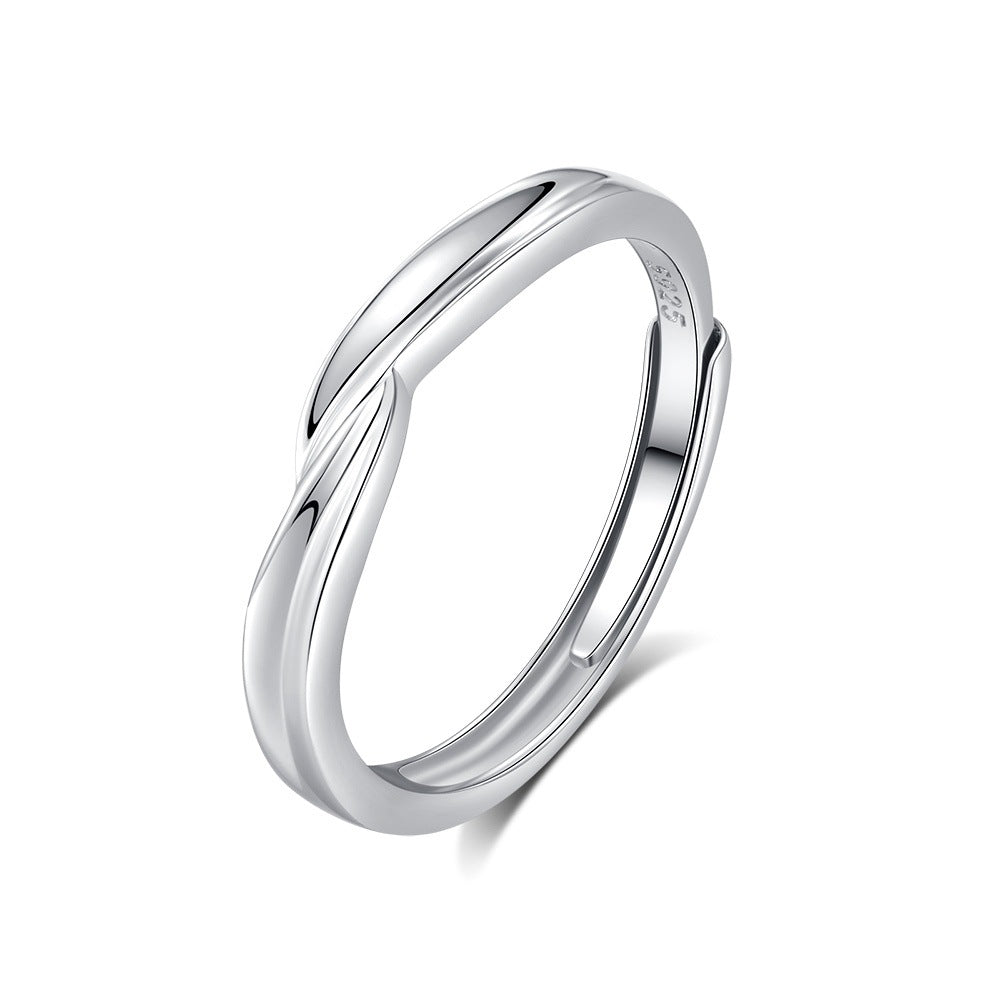 S925 Silver Adjustable Ring For Couples