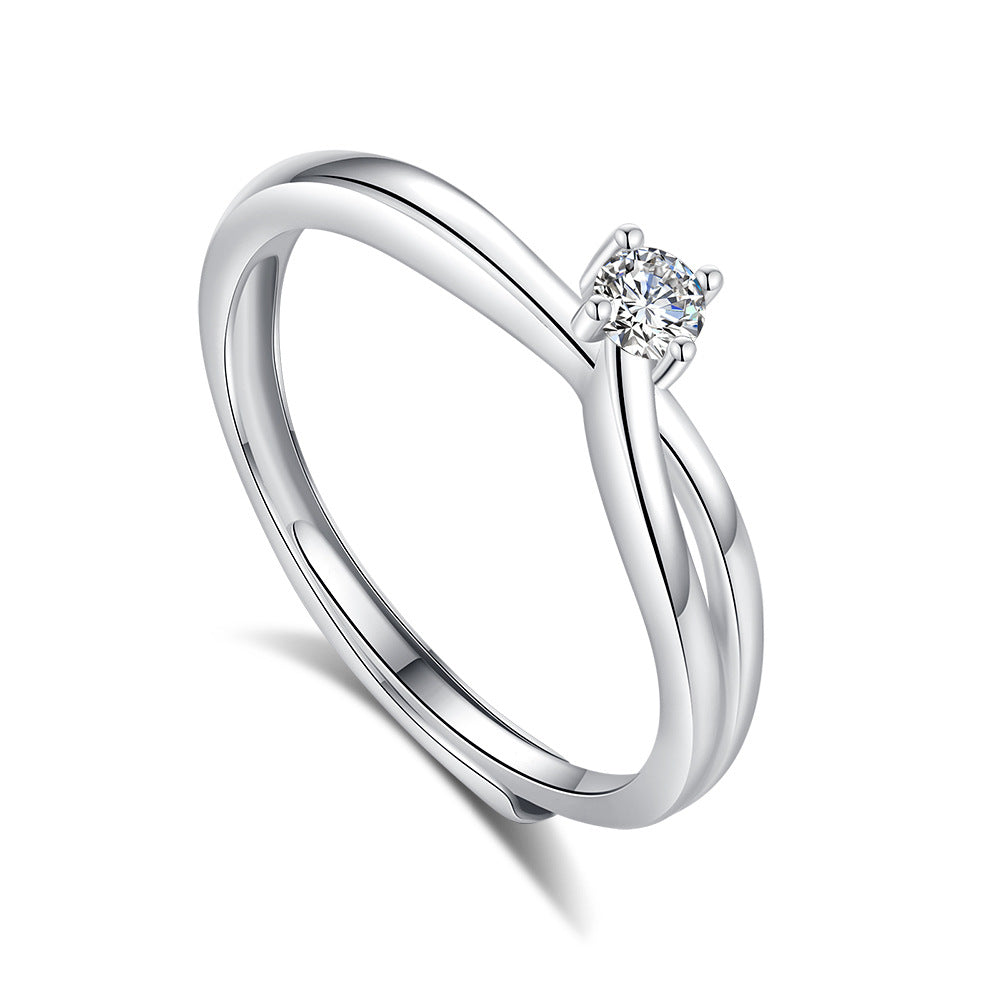 S925 Silver Adjustable Ring For Couples