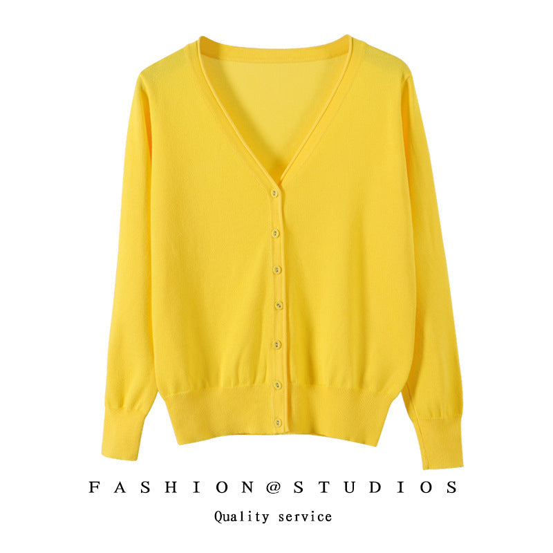 Women's Slim-fit SpringAutumn Plus-size Knitted Cardigan