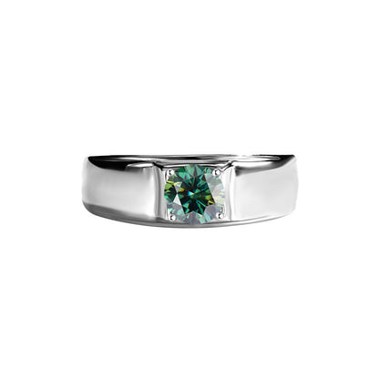 D Color Moissanite Ring Men's Sterling Silver