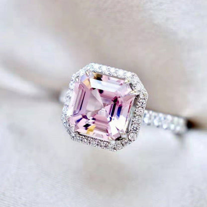 Women's Classic Super Shiny Square Diamond Princess Ring