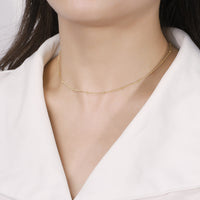 S925 Sterling Silver Necklace 14K Gold